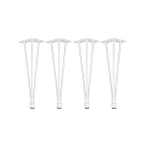 Natural Goods Berlin HAIRPIN Legs Adjustable, Haarnadelbeine, höhenverstellbar, Tischbeine, Tischgestell, Weiß, 40 cm, 4 Stück