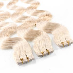 hair2heart Pásky na predlžovanie ľudských vlasov vlnité - 10 pások 2,5 g 40 cm svetlé blond