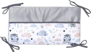 Pepi Babybett Organizer mit Honig Velvet - 42cm × 22cm - Spielzeugtasche Betttasche für Kinderbett Kinderzimmer für Windel Kleidung - Forest Friends