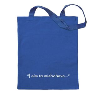 Kiwistar - Baumwolltasche - royalblau - I aim to Misbehave - Tragetasche Stoffbeutel Umhängetasche Langer Henkel