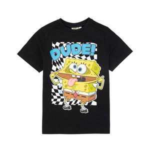 SpongeBob SquarePants - "Dude" T-Shirt für Kinder NS7068 (116) (Schwarz/Weiß/Gelb)