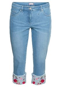 sheego by Joe Browns Damen Große Größen Jeans in 7/8-Länge, mit besticktem Aufschlag Freizeitmode feminin Stickerei