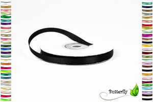 25m Rolle Satinband 6mm, Farbauswahl:schwarz 030