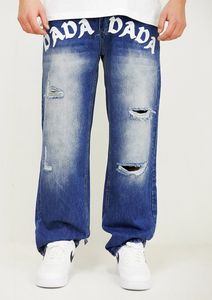 DADA Baggy Denim Jeans mit Dada Logo und Used Look Größe: 33W / 32L