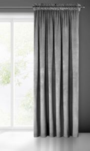 Eurofirany Samtvorhang Melanie stahl 140cm x 270cm
