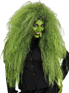 Wilde Hexen-Perücke für Halloween - Perücke für Damen grün