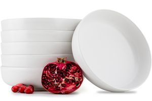 Konsimo Hluboký talíř VICTO 6 ks. Nádobí, dezertní talíř, bílý, keramika, Loft, 18.5cm