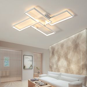 LED Deckenleuchte Wohnzimmer Deckenlampe 74W Dimmbar Schlafzimmerlampe mit Fernbedienung aus Metall Küchenlampe für Schlafzimmer Esszimmer Weiß