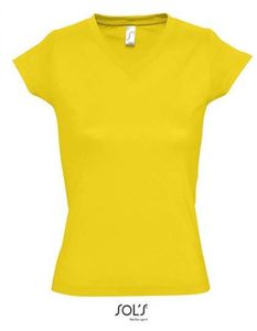 Ladies V-Neck Moon Damen T-Shirt - Farbe: Gold - Größe: XXL