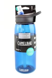 Camelbak Eddy+ Trinkflasche 2021, 1L, blau, Schnappstrohhalm, BPA, BPS, BPF-frei, 2-Finger Tragegriff