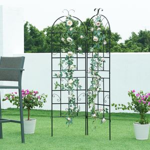 Trellis 'Barrea' zestaw 2 metal 180 x 50 cm czarny