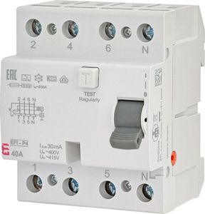 ETI FI LS Schalter Fehlerstromschalter Leitungsschutzschalter FI typ A 40A/4P/30mA