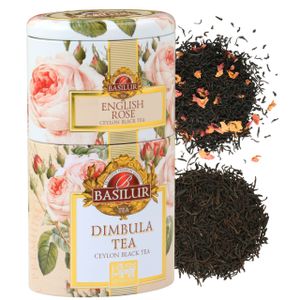 BASILUR English Rose & Dimbula 2 in 1 -  schwarzer Blatt-Tee in dekorativer Dose, 100g x1