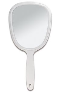 Handspiegel mit ovaler Form Kosmetik-Spiegel, normal 1-fach in Weiß