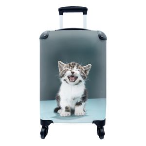 Koffer Handgepäck Fotokoffer Trolley Rollkoffer Kleine Reisekoffer auf Rollen - Katze - Kätzchen - Miau Passend in 55x40x23 cm