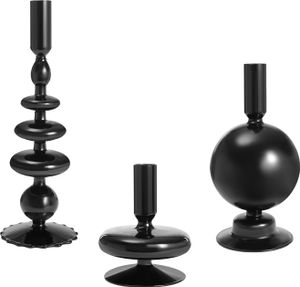 3x Kerzenhalter schwarz