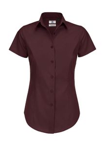 B&C Damen Business Bluse Oberteil T-Shirt Longsleeve Shirt kurzarm, Größe:XL, Farbe:Luxurious Red