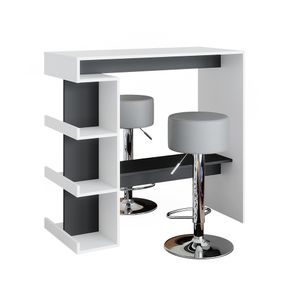 Súprava barového stola Livinity® Dana, 108 x 50 cm s 2 barovými stoličkami, biela/antracitová