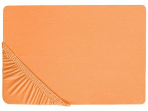 BELIANI Napínacie prestieradlo oranžové bavlnené 200 x 200 cm elastické okraje klasická posteľná plachta textílie do spálne