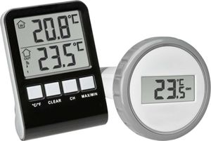 TFA-Dostmann PALMA, Ciekły termometr środowiskowy, Wewnątrz/Na wolnym powietrzu, °C, -20 - 60 °C, 14 - 140 °F, Czarny, Szary