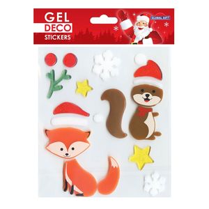 Gel-Sticker Weihnachten für Fenster - Weihnachtstiere