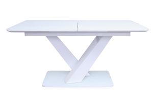 SalesFever Esstisch 160-200 x 90 cm | ausziehbar | Tischplatte MDF mit Sicherheitsglas | B 160 x T 90 x H 77 cm | weiß