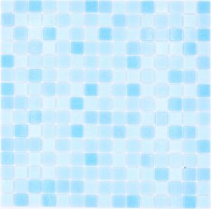 Mosaikfliese Glasmosaik Classic Mix Glas mix hellblau 4F papierverklebt Poolmosaik Schwimmbadmosaik MOS210-PA331
