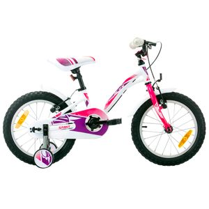 Detský bicykel SPRINT ALICE 18", 1 SP, biely s ružovou a fialovou, HARDTAIL