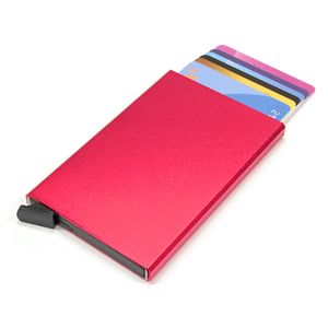 Figuretta Aluminium RFID Hardcase Kartenetui Card Protector, Farbe:Rot/Pink