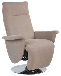 BELIANI Sessel Taupe Stoff mit Relaxfunktion Armlehnen Standfuß Hohe Rückenlehne Elektrisch Verstellbar Fußteil zum Aufklappen Modern Wohnzimmer