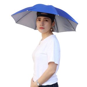 Sonnenschirm Hut Uni Regenschirm Kappe Kopfbedeckung Anglerhut Sonnenhut Outdoor Anglerhut（Blau）