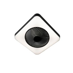 QAZQA - Design Deckenventilator mit beleuchtung quadratisch schwarz inkl. LED dimmbar - Climo Dimmer I Dimmbar I Schlafzimmer - Kunststoff Quadratisch - I (nicht austauschbare) LED