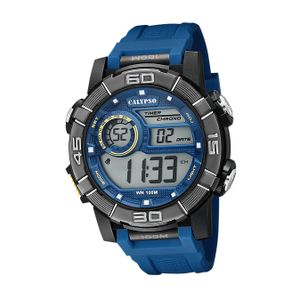 Calypso Herrenuhr Kunststoff blau Calypso Digital Armbanduhr D2UK5818/2