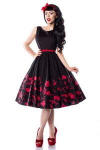 Vintage Rockabilly Petticoat Kleid in schwarz/rot Größe S