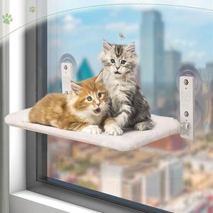 Katzenbetten, Katzen Hängematte, Fensterplätze für Katzen, 52x30cm Klappbar Katzenbett, Katzen Fensterliege mit Saugnapf, für Wand und Glas