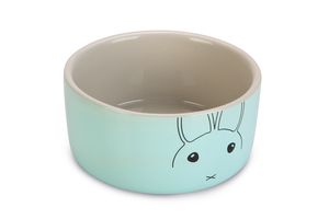 Beeztees Kaninchen Napf Joela - Nager - Keramik - grau/mint - Durchm. 12x5,5 cm