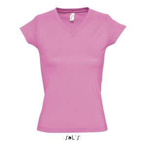 Ladies V-Neck Moon Damen T-Shirt - Farbe: Orchid Pink - Größe: L