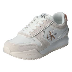 Calvin Klein Damen Lowtop-Sneaker Toothy Runner Irregular Lines 6906-36, 6906-37, 6906-38, 6906-39, 6906-40, 6906-41 CYS-YW0YW00934 white/ancient white 36 [Schuhe Frau]