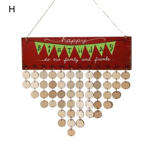 1set Freunde Kalender Ornament einfach zu bedienen breite Anwendung exquisite Geburtstagserinnerung Kalenderdekoration aus Holz für Zuhause-H
