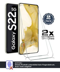 2x Samsung Galaxy S22 5G - Panzerglas - Vollkleber! Panzerfolie Schutzglasfolie Displayschutzglas Echt Glas Schutz Folie Display Glasfolie 9H - 2 Stück