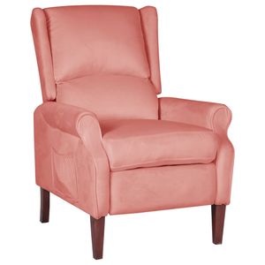Rétro Clubsessel Einzelsofa Ohrensessel - Relaxsessel Rosa Samt(151425