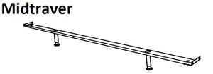 Hasena Mitteltraverse Midtraver Mittelstütze 200 cm, 20-30 cm Fußhöhe