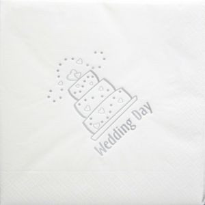 Papierové obrúsky NPK s potlačou Wedding Day, 15 kusov SG7168 (jedna veľkosť) (biela)