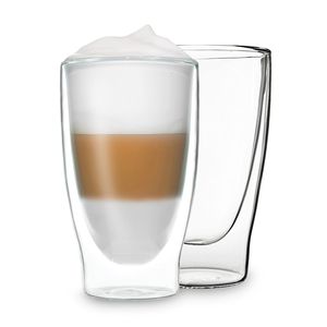 DUOS® Latte Macchiato Gläser Set 2x400ml, Doppelwandige Gläser Latte Macchiato, Doppelwandige Kaffeegläser, Teegläser, Cappuccino Gläser, Eiskaffee Gläser Thermogläser doppelwandig Espressotassen Glas