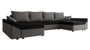 MIRJAN24 Ecksofa Dante U, Eckcouch, Couch mit Bettkasten und Schlaffunktion, U-Form, Wohnzimmer (Farbe: Alova 36 + Alova 04)