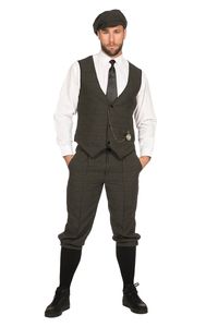 Dunkelgrauer Halblanger 20er Jahre Charleston Gentleman Anzug – Gr. 46 – 64 - Peaky Blinders Kostüm Arthur Gr. 54