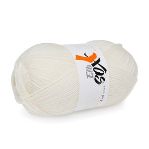 ElbSox - 4 Uni | Sockenwolle 4-fach - einfarbig | 50g Knäuel Farbe: 001 - Weiß