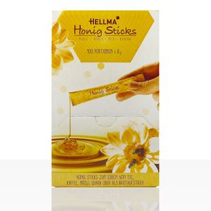 Hellma Honig Sticks Blütenhonig Ideal für Tee, Kaffee und Müsli 100 Stück