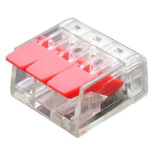 Elektrodrahtanschluss Universal Mini Schnelleinsatz-Plug-in-Kabelklemme-Rot-Größen: 3 Loch