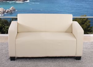 Modulárna 2-miestna pohovka Lyon Lounge Sofa z umelej kože 136 cm ~ krémová